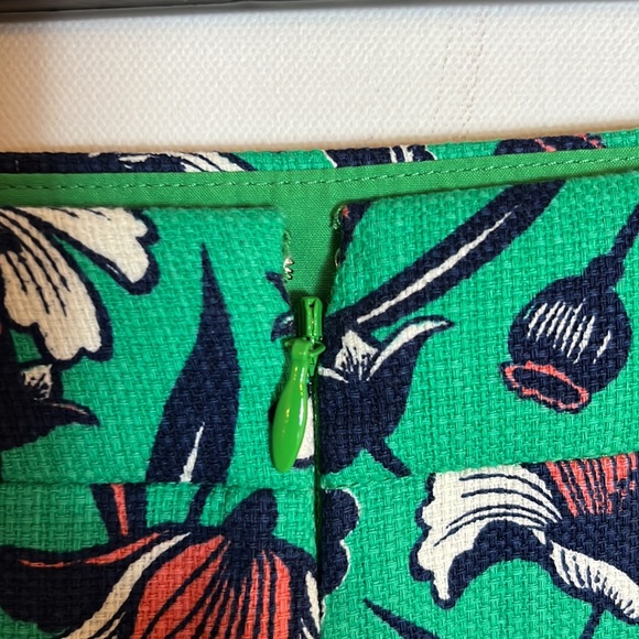 J By J.CREW Skirt Size 6 Cotton Floral Lined Slit Back Zip Knee Length Straight - Picture 5 of 16